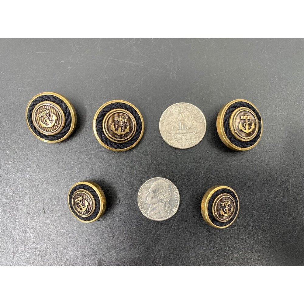 Saint Lauren Paris Maritime Anchor Brass Bottons (set of 5) (K)